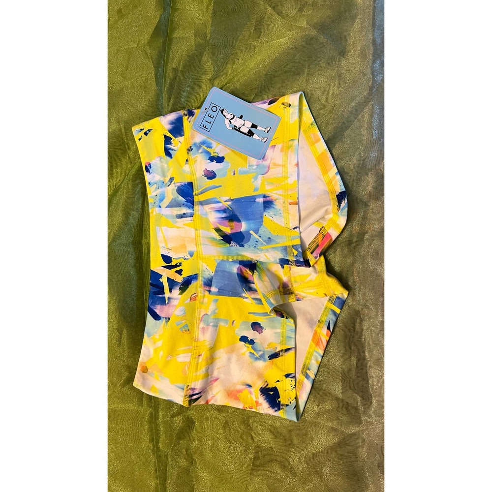 Fleo Yellow and Blue Athletic Shorts